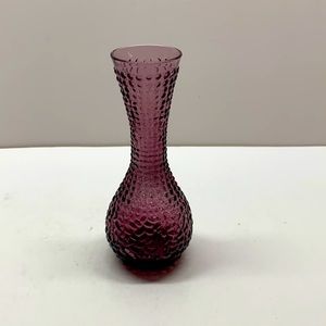 Hobnail retro purple bud vase glass